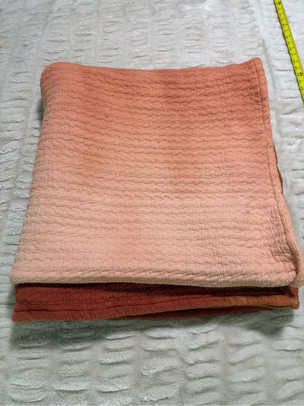 Anthropologie Orange Ombre Quilt Blanket King Size